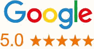 5 stars on Google Reviews